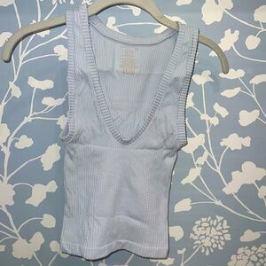 Free People Pale Blue V-neck